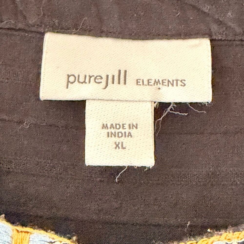 J Jill Pure Elements Embroidered Relaxed Bohemian Festival Blouse SZ XL #2627 - Picture 7 of 15